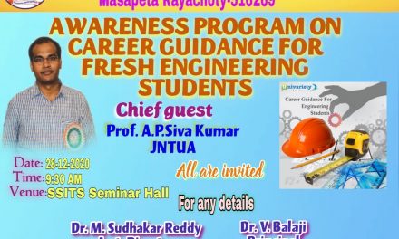 SSITS organised an awareness program on Career Guidance for fresh Engineering students