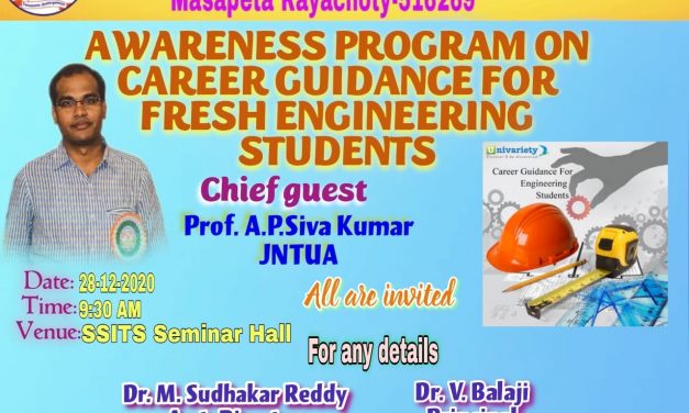 SSITS organised an awareness program on Career Guidance for fresh Engineering students