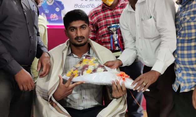 Felicitating IPL Cricketer Hari Charan Gallery